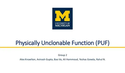 Title of the team PUF course report.